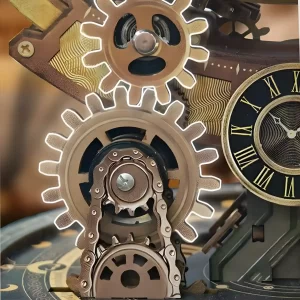 Intricate mechanical motion and gear-driven puzzle mechanism of the Celestial Orbit Globe.