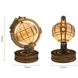 Size specifications for the Celestial Orbit Globe 3D Wooden Puzzle showing height and width dimensions.