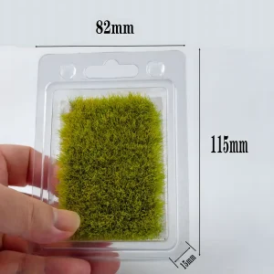 Handheld model grass mat packaging, 82mm x 115mm terrain grass mat sheet for miniature dioramas.