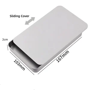 Silver magnetic painting stand case dimensions 167mm by 103mm for portable hobby tool storage.
