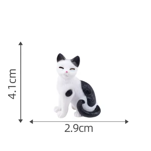Cute miniature animals cow cat mini cat figures for dollhouse cat figurines and DIY crafts.