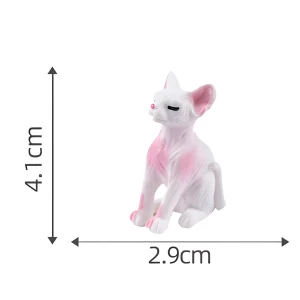 Sphynx miniature cat figurines hairless cat mini cat figures for unique book nook accessories.
