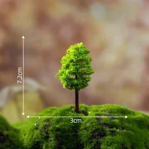 Tall 7.2cm fragrant model scenery trees in bright green for realistic miniature landscape trees dioramas.