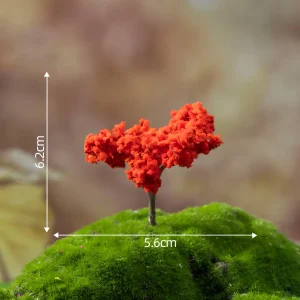 Bright red maple diorama trees with broad canopy for colorful autumn model scenery trees display.