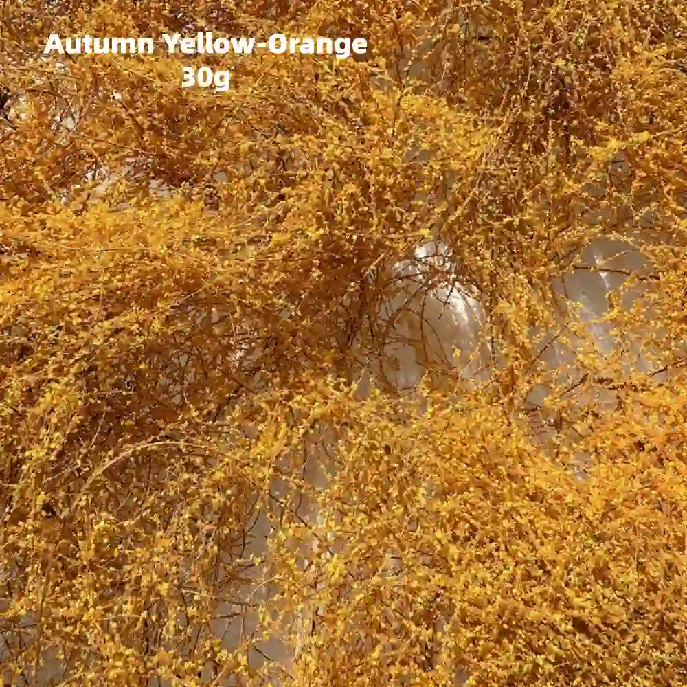 Autumn yellow-orange miniature vines for diorama, seasonal model foliage vines for warm book nook plants.