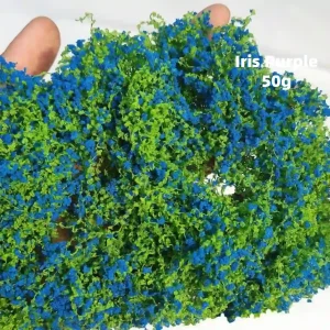 Iris purple and green miniature vines, model foliage vines for colorful diorama vegetation and crafts.