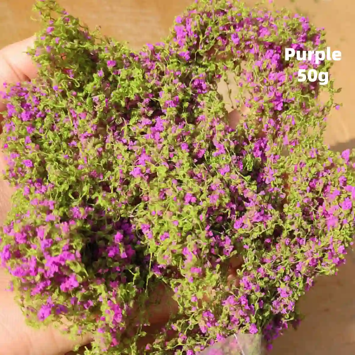 Vibrant purple miniature vines, lush model foliage vines for book nook greenery and diorama vegetation.
