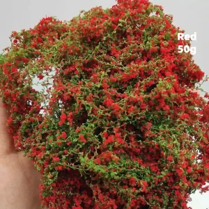 Bright red miniature vines for diorama, climbing model foliage vines for realistic diorama vegetation crafts.