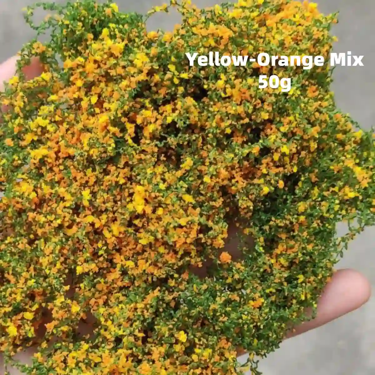 Yellow-orange mix miniature vines, autumnal model foliage vines for diorama vegetation and book nook plants.