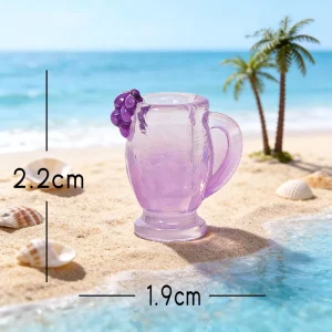 Purple beer mug accessory from tropical miniature accessories kit with size details