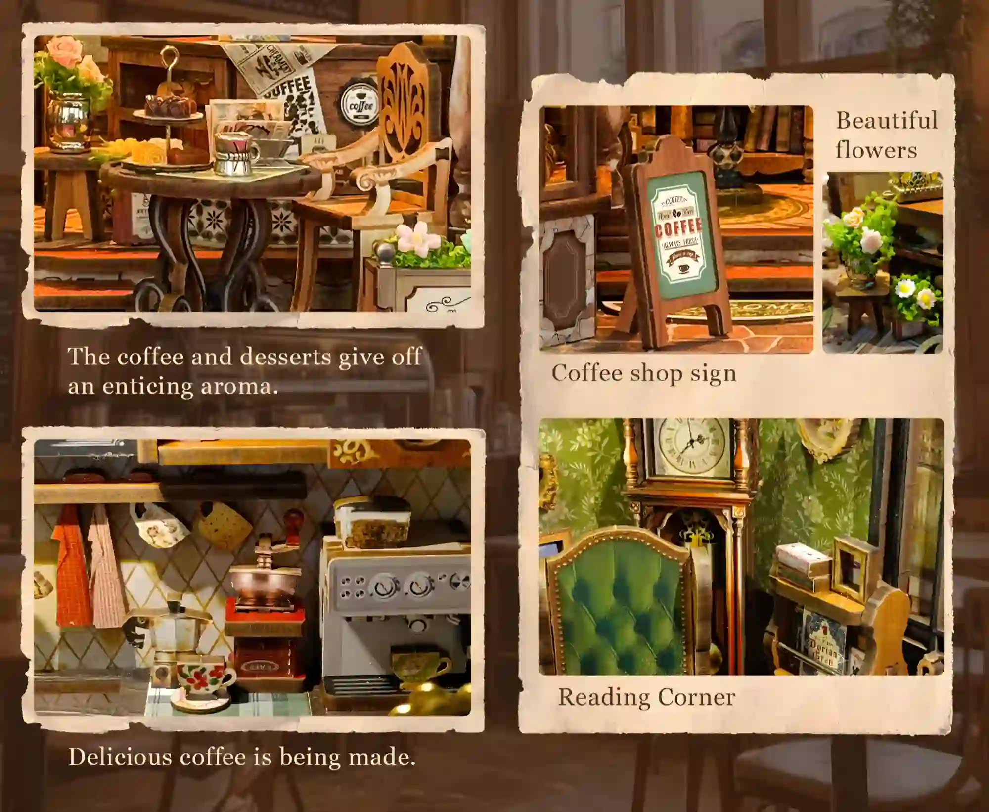 DIY Book Nook for Book Lovers cozy reading corner and vintage coffee shop sign details