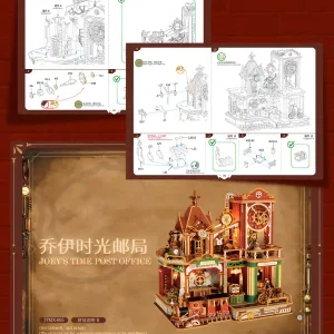 Visual instruction manual for assembling a DIY mechanical model kit by Rofuntime.