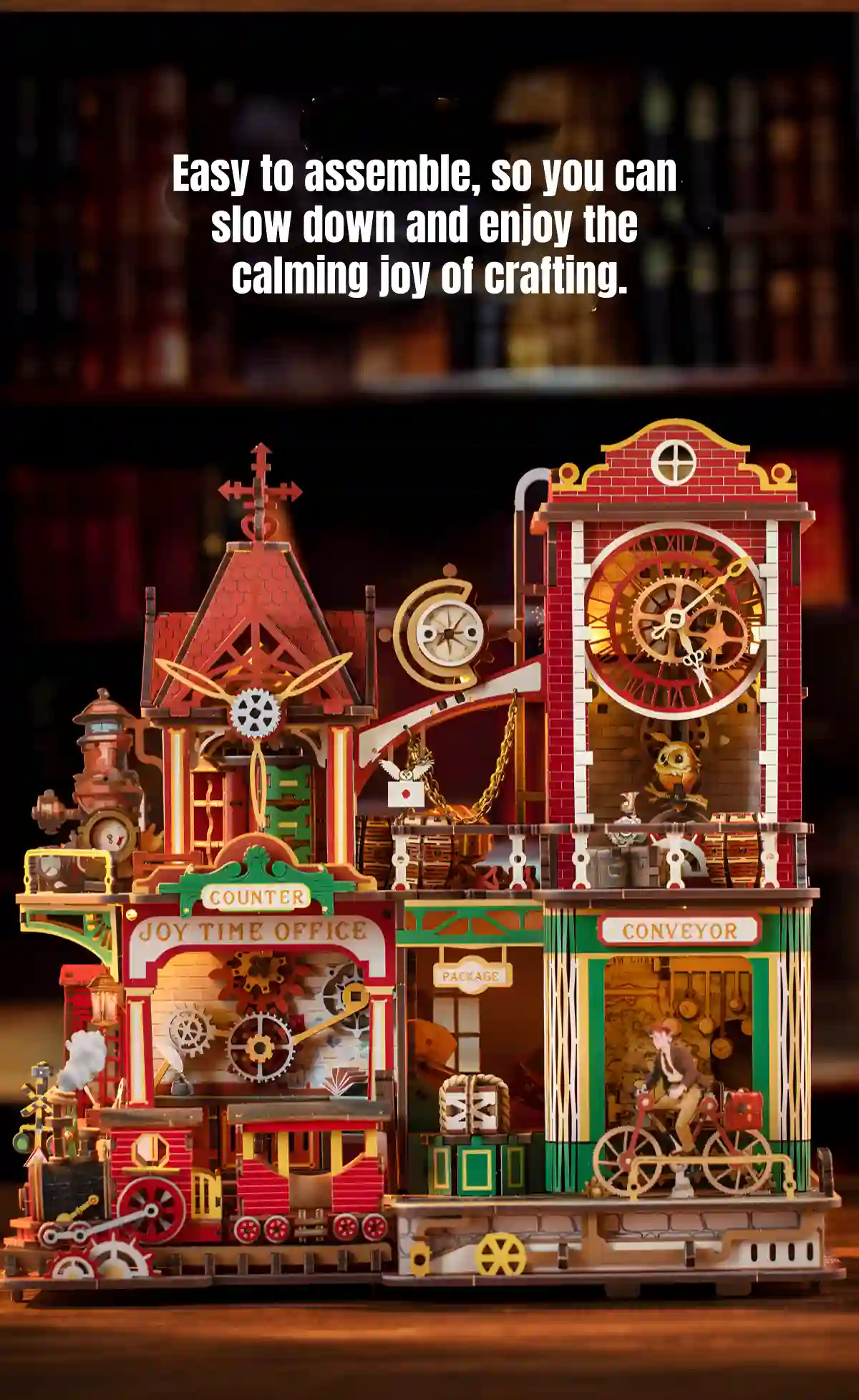 Joey's Time Post Office 3D Wooden Puzzle | Mechanical Steampunk