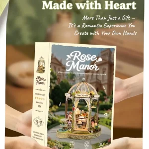 Rose Manor Miniature House retail packaging box as a perfect handmade gift.
