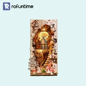 Alice in Wonderland book nook kit with LED lights and fairytale miniature scene
