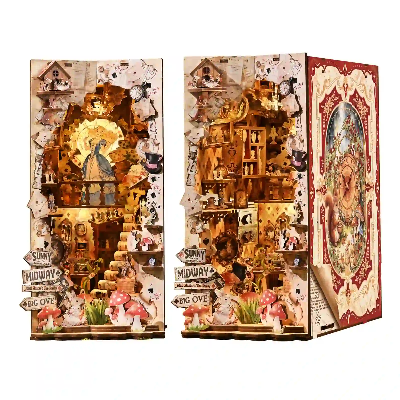 Adventures in the Book Crevices Book Nook, wooden miniature model kit front view