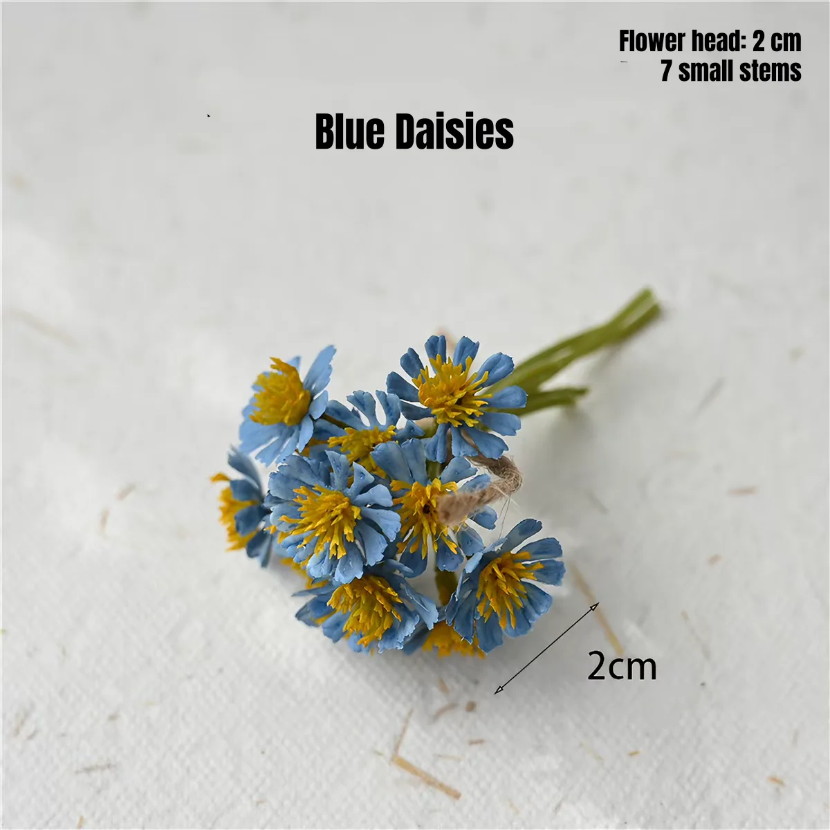 Miniature flowers bundle of blue daisies for garden-themed miniature display and DIY book nook customization.