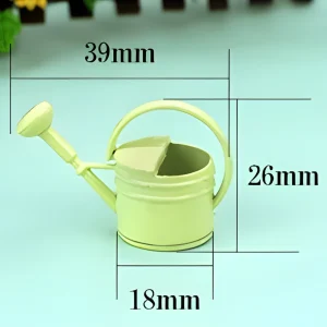 Miniature watering can dimension guide for miniature house decoration and themed miniature accessories.