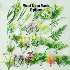 Miniature garden accessories mixed foliage stems for miniature landscaping and DIY scene builds.