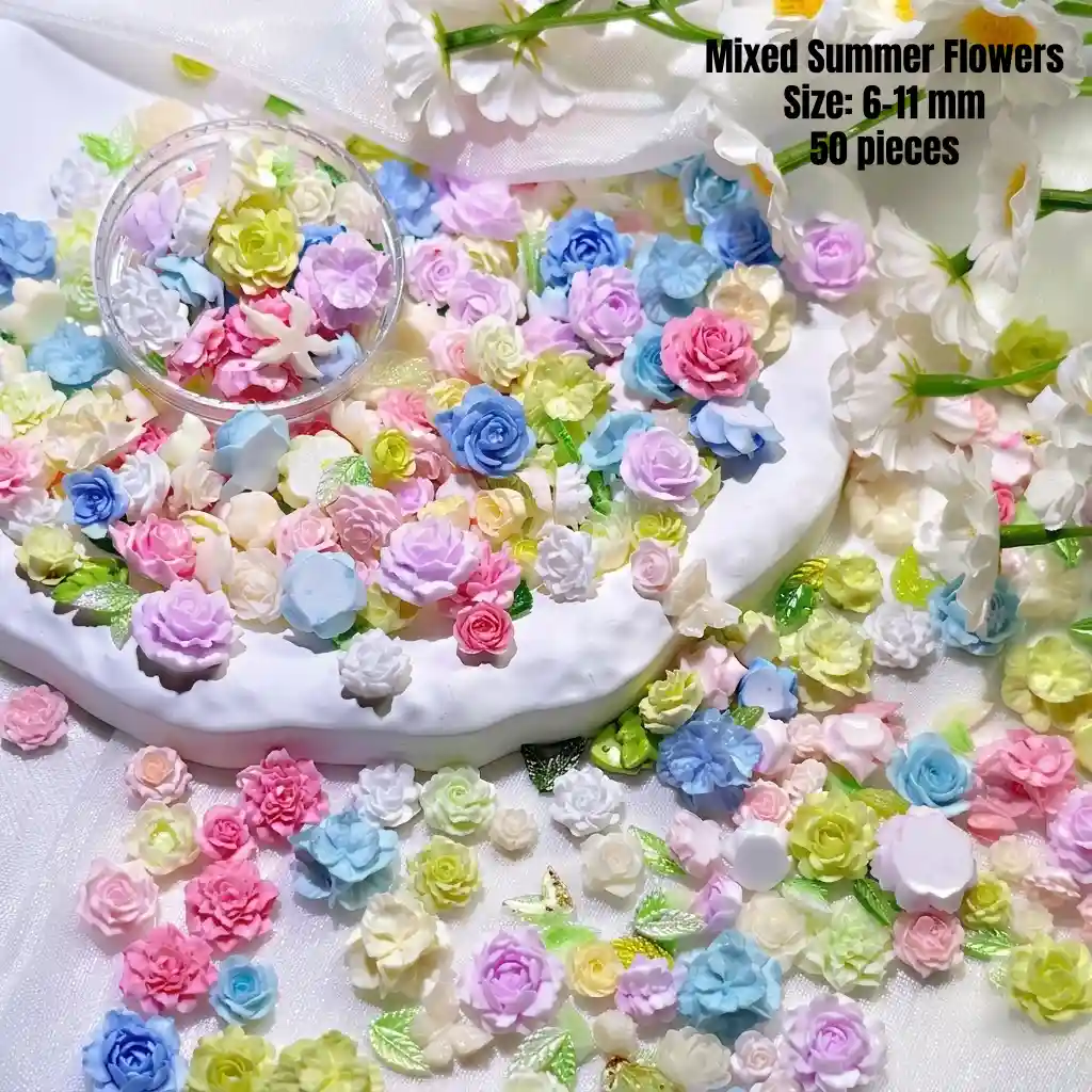 Miniature garden decor summer flower heads for personalize your miniature scene project.