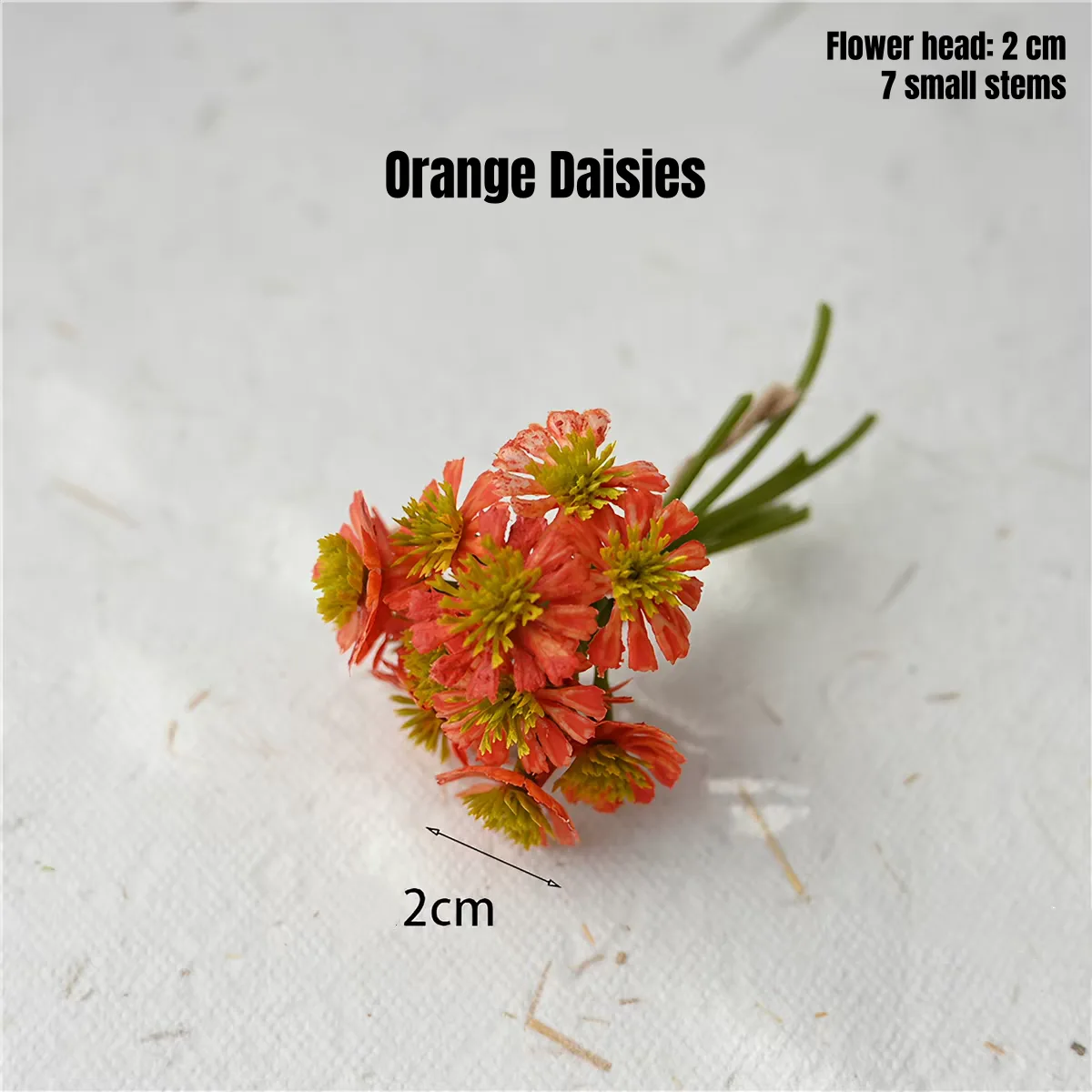 Miniature flowers orange daisy bouquet for cottage garden scene and miniature house decoration.