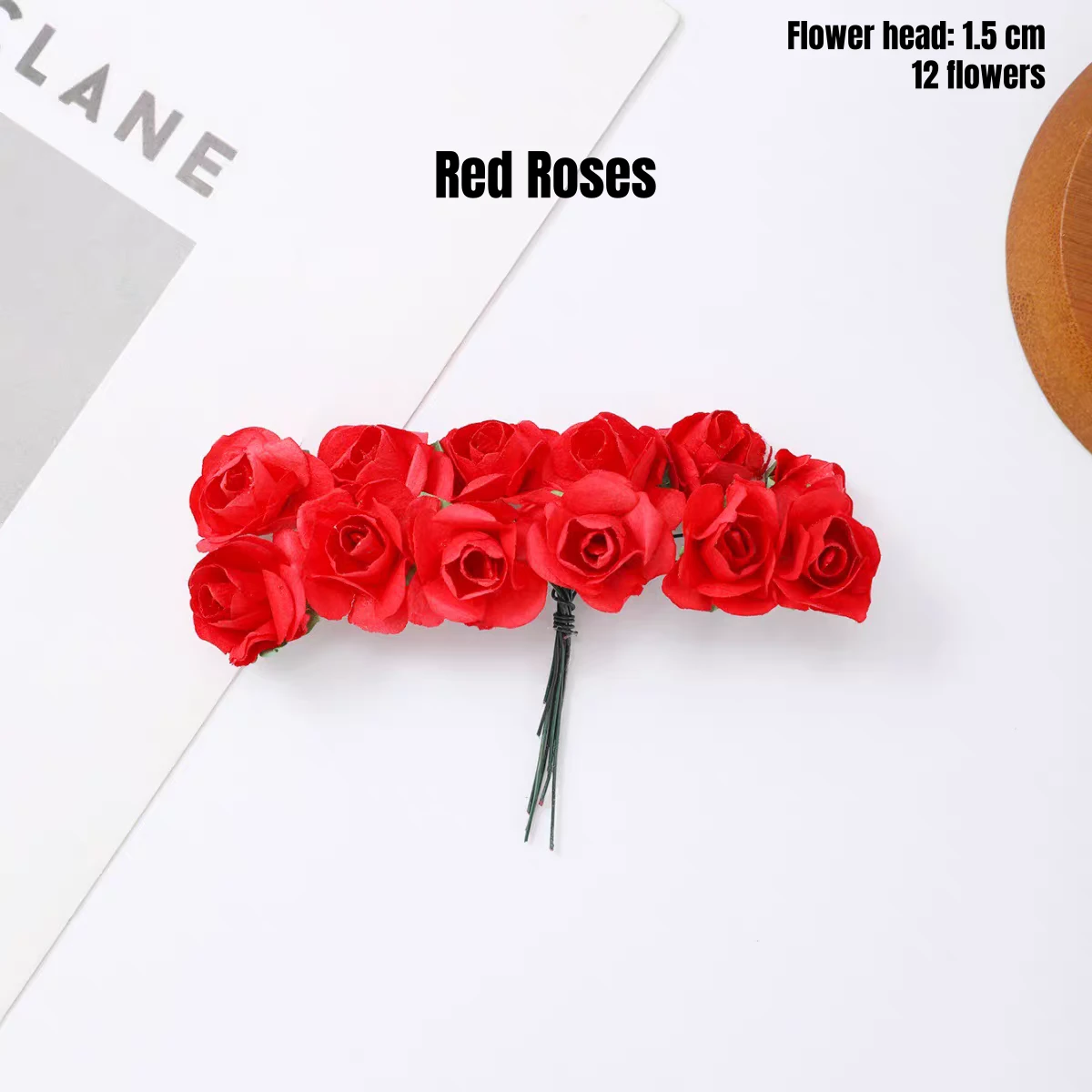 Bright red miniature flowers for miniature house decoration and DIY book nook crafting