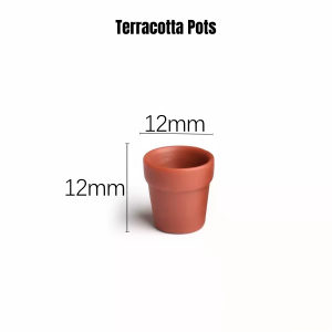 Tiny 12mm terracotta miniature flower pots for miniature garden decor and potted plants