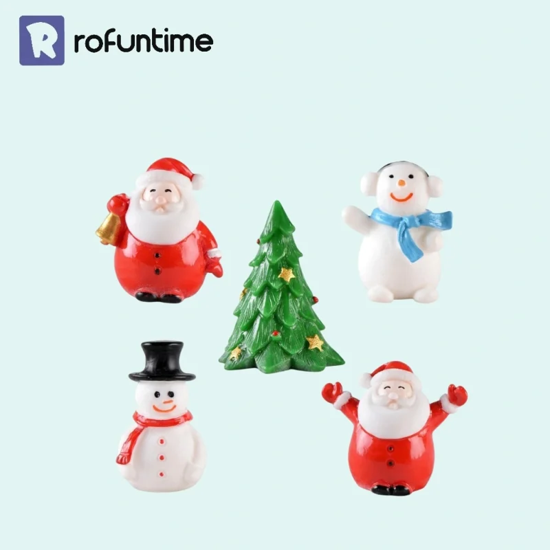 Cozy Christmas miniature accessories set with Santa Claus, snowman, and tree for DIY book nook