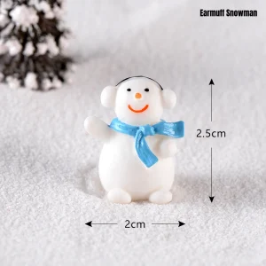 Cute miniature snowman with blue scarf and earmuffs for Christmas miniature decorations