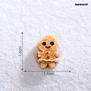 Adorable gingerbread girl figurine for DIY book nook accessories and themed miniature scene
