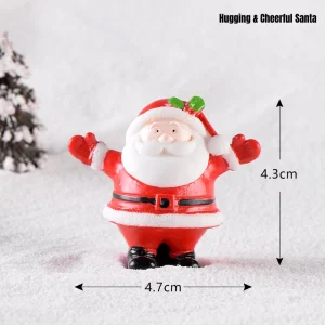 Cheerful Santa Claus miniature figurine with open arms for Christmas scene accessories