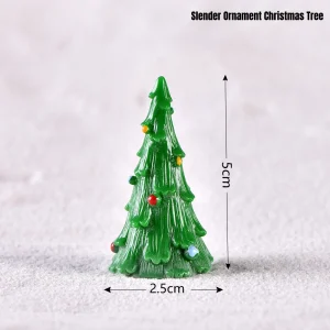 Slender miniature Christmas tree with colorful ornaments for DIY book nook accessories