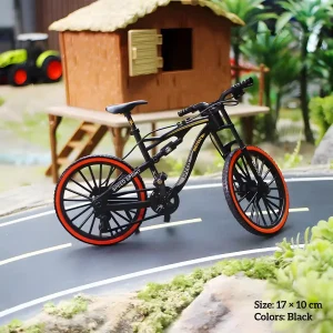Vintage miniature bicycle model in countryside diorama for DIY miniature scene accessories