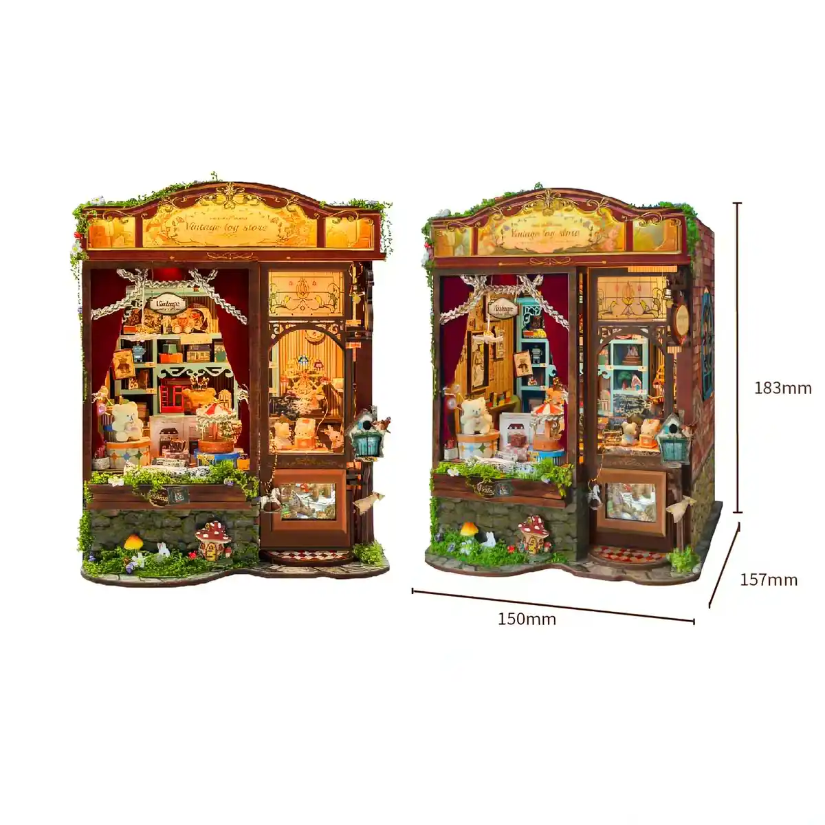 Dreamy Fairy Tale House Book Nook product dimensions and size specifications in wooden miniature kit