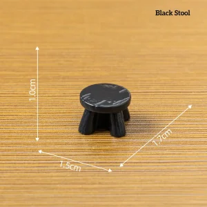 Black wooden stool miniature wizarding decor accessory for personalized miniature world