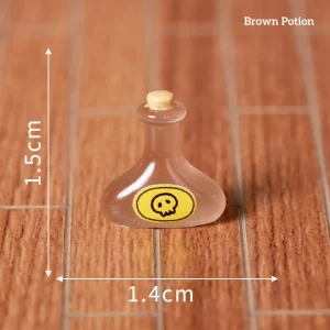 Skull label brown miniature potion bottles for fantasy themed miniature scene