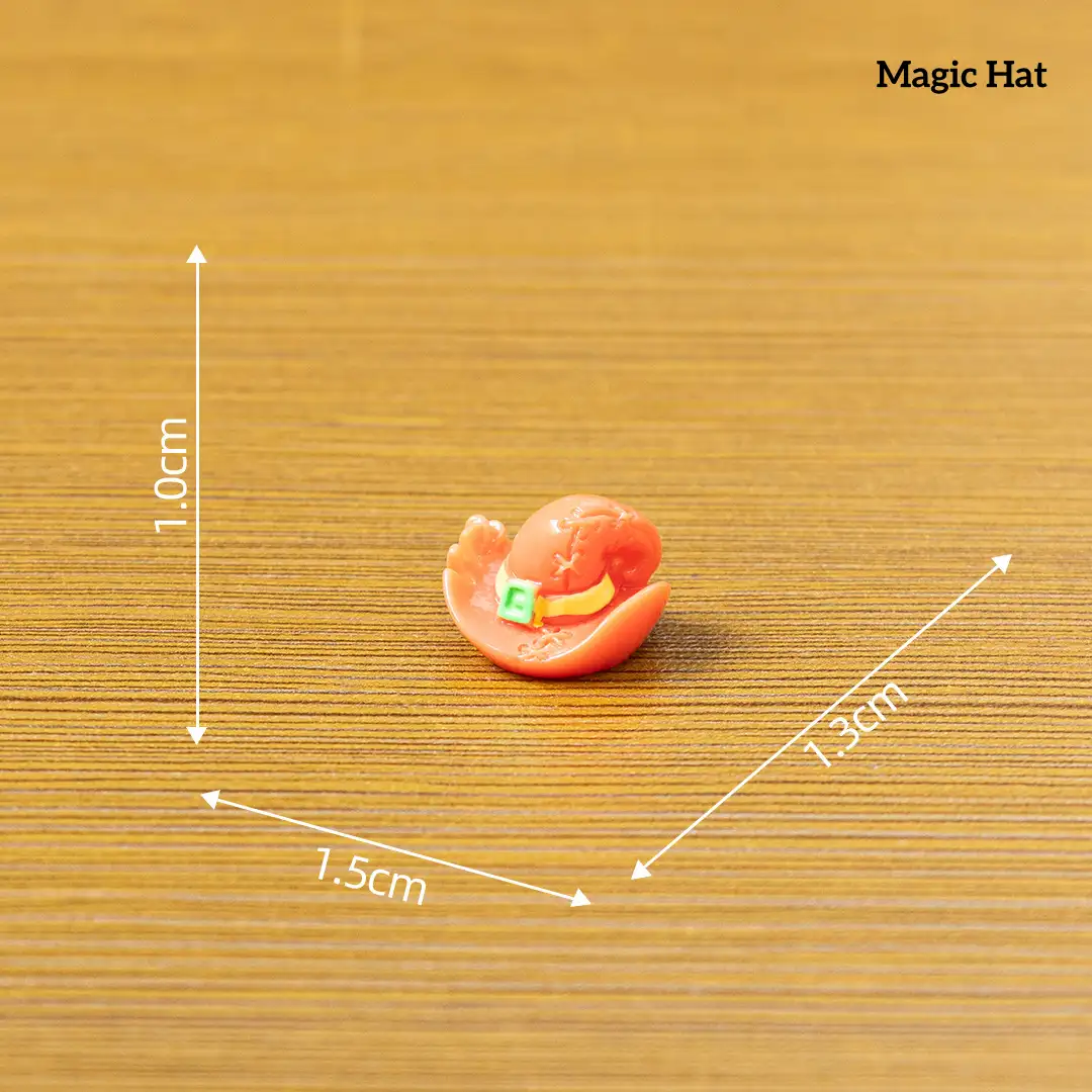 Orange magic hat miniature witch accessories for DIY book nook display
