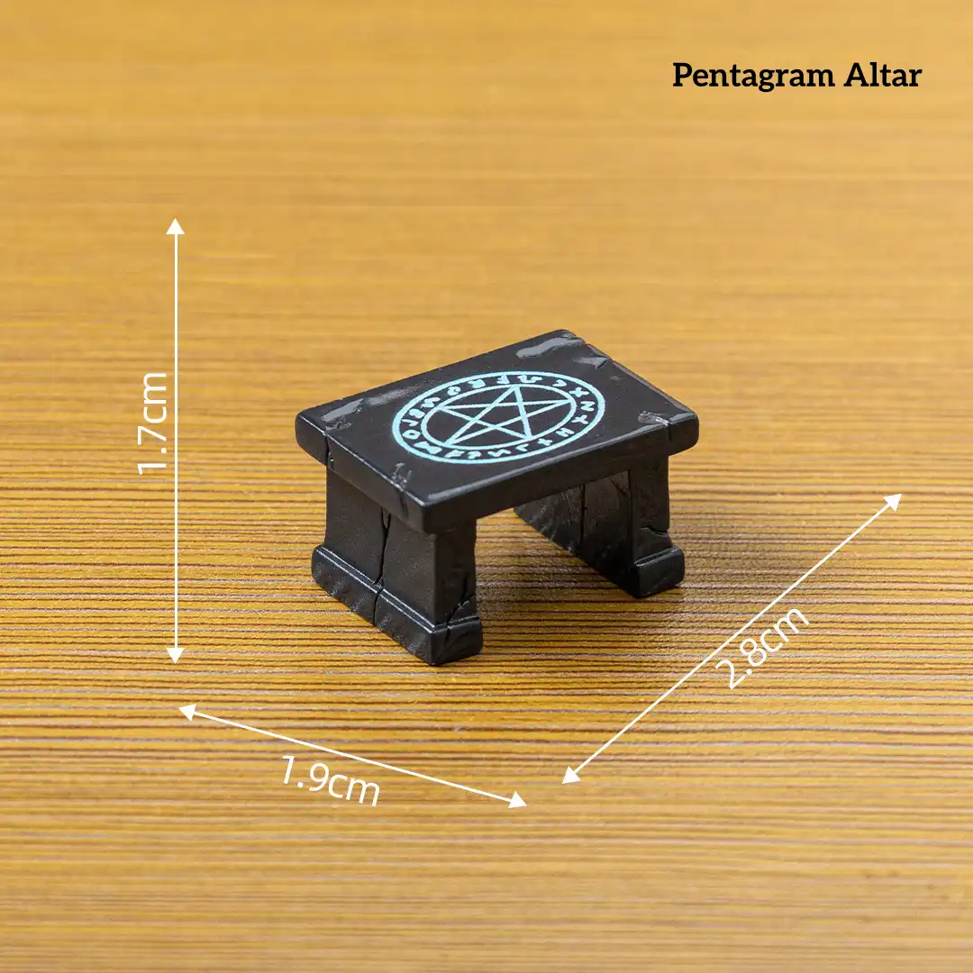 Black pentagram altar table miniature wizarding decor for DIY book nook