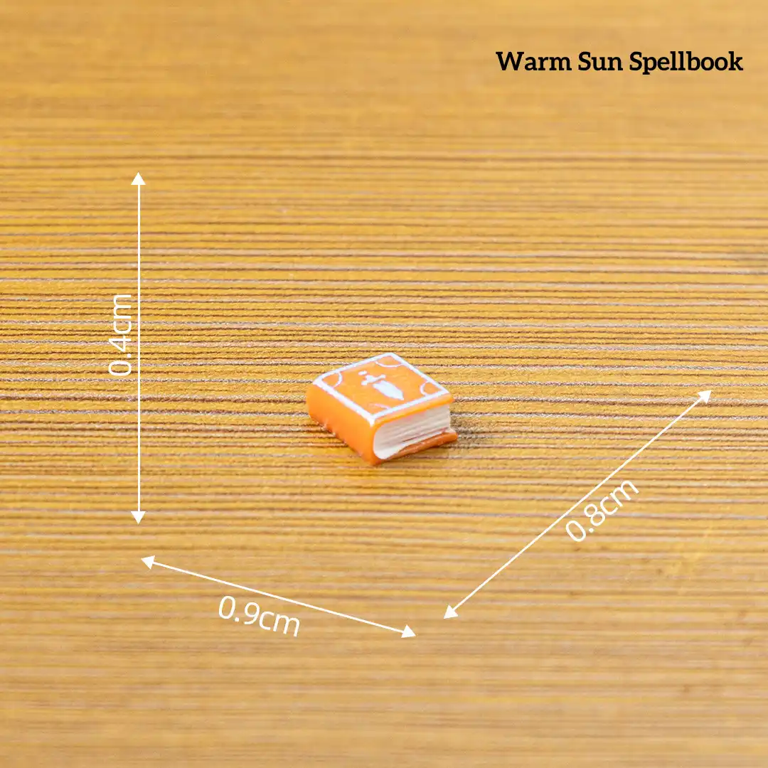 Orange warm sun dagger symbol miniature spell books for book nook accessories