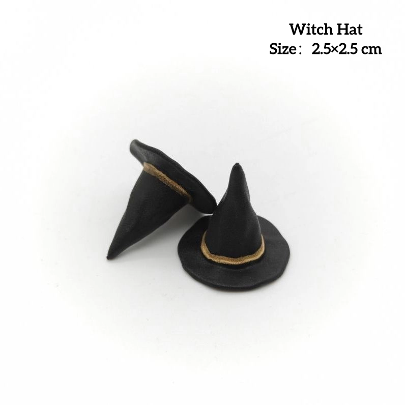 Black wizard hat set miniature witch accessories for themed miniature scene