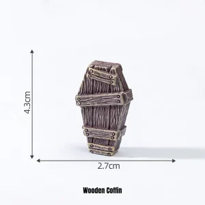 Weathered rustic miniature coffin decor for Gothic Halloween miniature decorations