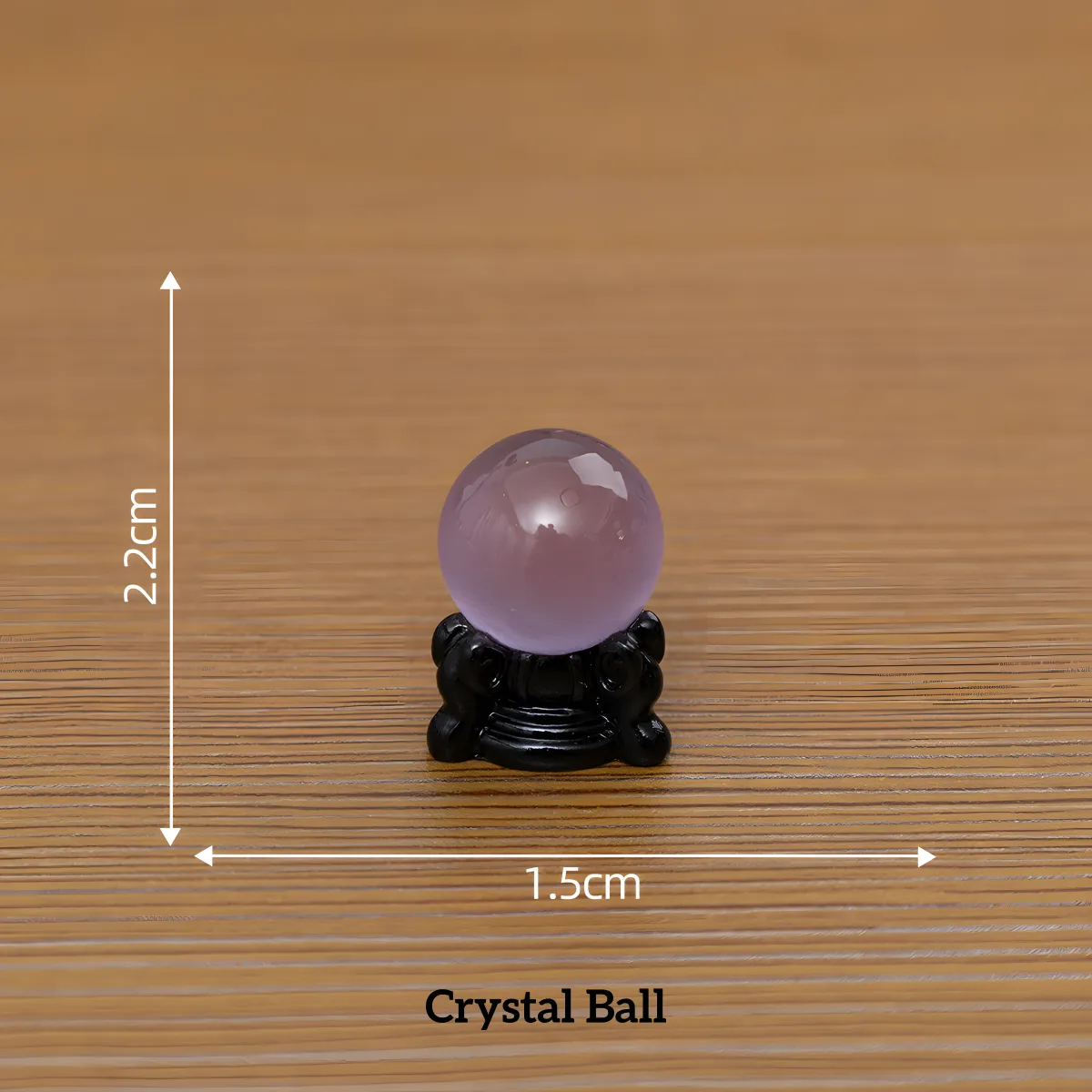 magical miniature decorations, translucent purple crystal ball on black stand for miniature book nook accessories