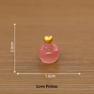 miniature book nook accessories pink love potion bottle with golden heart stopper for customize miniature scene