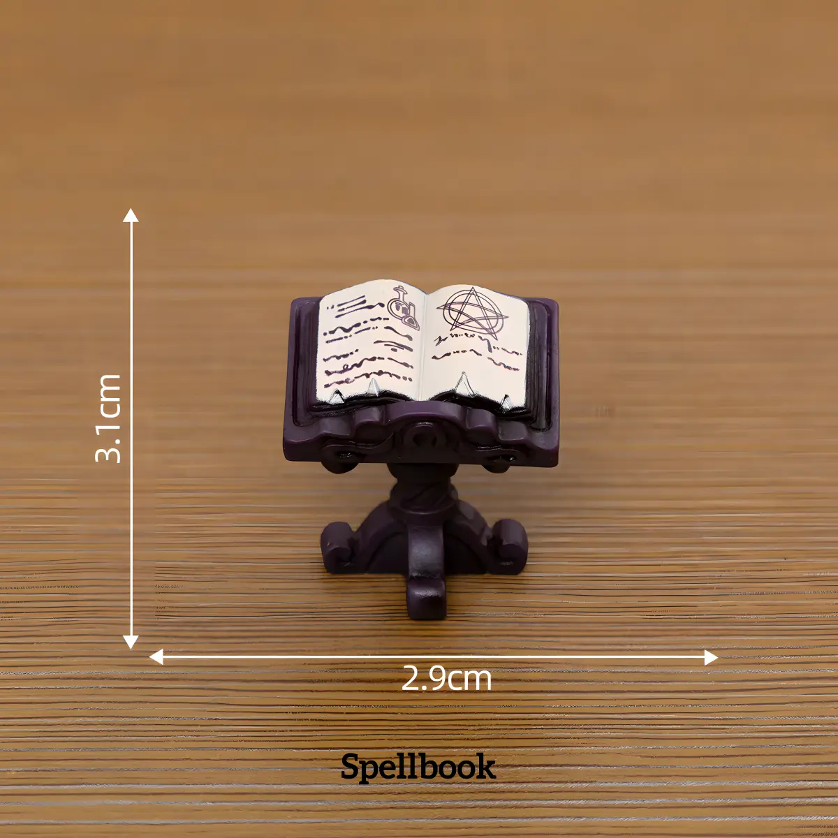miniature book nook accessories open spellbook on dark pedestal stand for customize miniature scene
