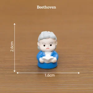 Beethoven resin miniature accessories for Renaissance-inspired miniature scene displays and miniature book nooks.
