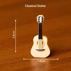 Classical guitar miniature art accessories for DIY miniature decorations and creative miniature displays.