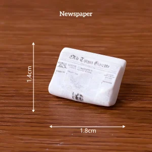 Vintage newspaper prop, versatile DIY miniature decorations for book nooks and miniature house decor.