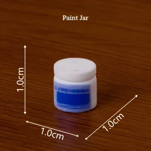 Small paint jar model, colorful resin miniature accessories for studio-themed artistic miniature display.