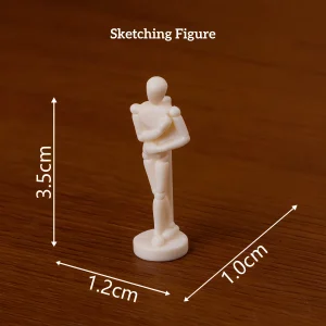 White resin sketching mannequin, poseable miniature figurines for artistic miniature display crafting