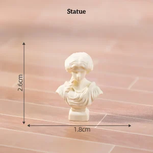 Classical portrait bust figurine, vintage miniature house decor for Renaissance miniature accessories